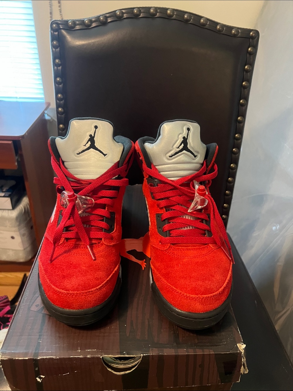 Size 9 - Air Jordan 5 Retro Red Suede